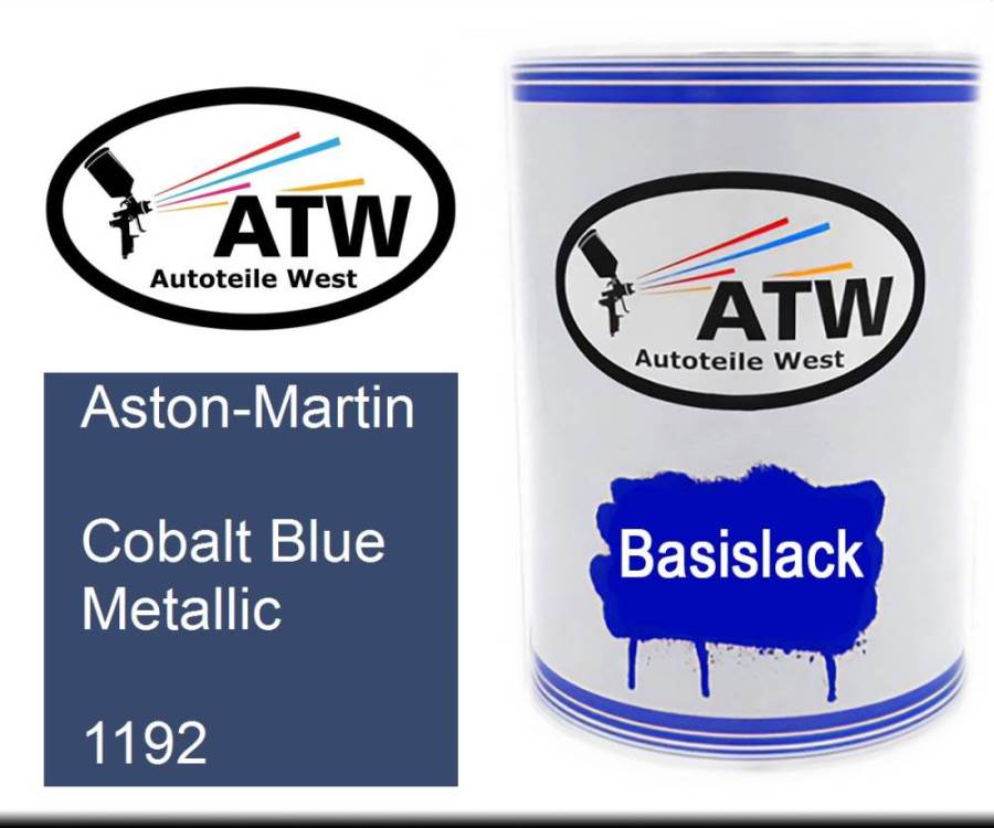 Aston-Martin, Cobalt Blue Metallic, 1192: 500ml Lackdose, von ATW Autoteile West.